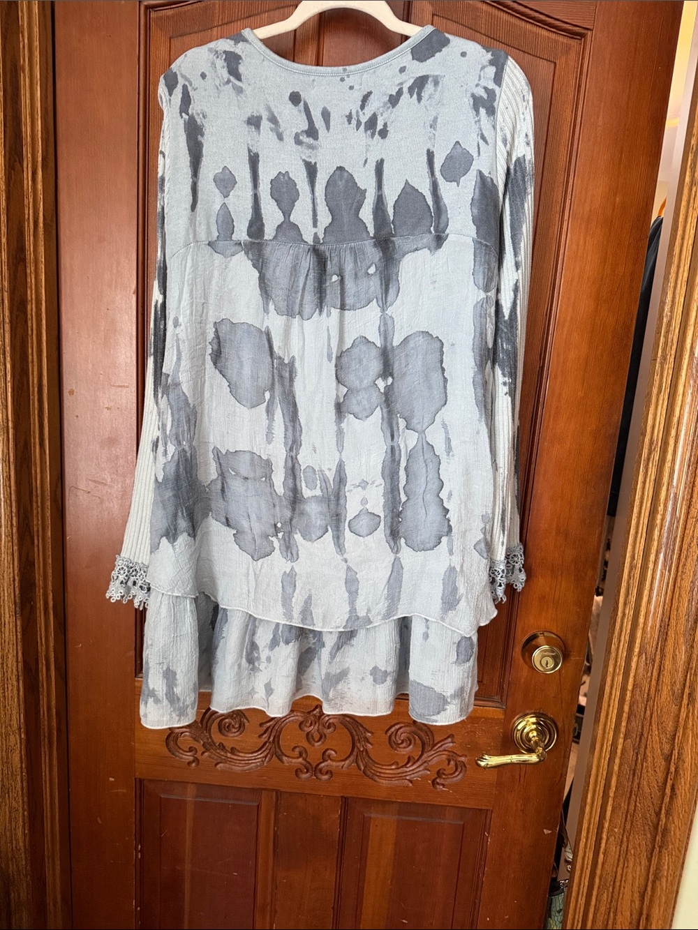 Blue Tie-Dye Crochet Accent Tunic - Picture 7 of 7